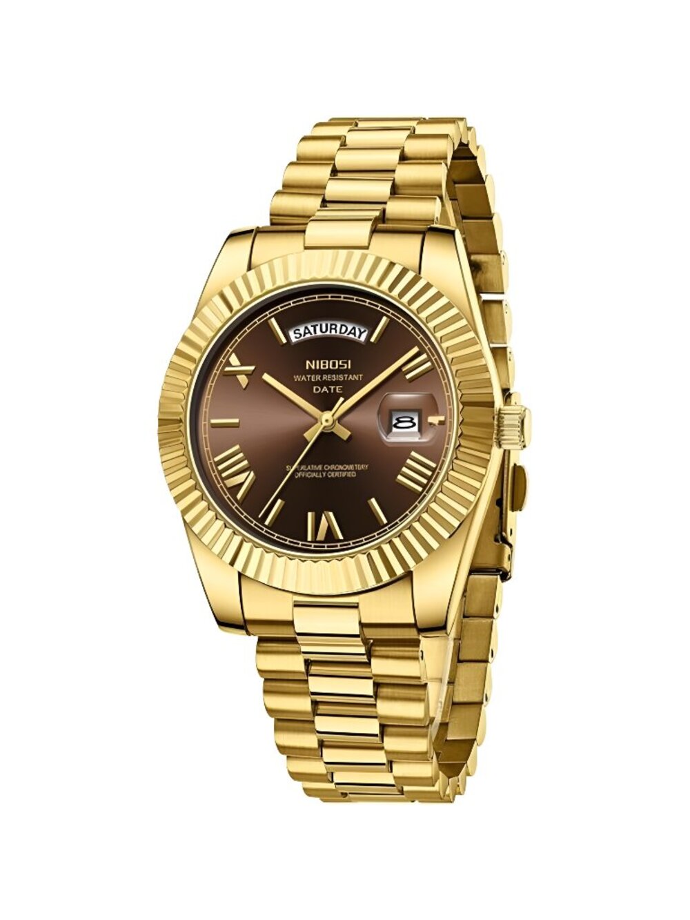 Men Watches Analog Quartz Stainless Steel Rose Gold Silver Watches